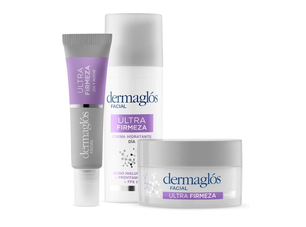 Kit Facial Dermaglós Ultra Firmeza Crema Dia Noche Ojos
