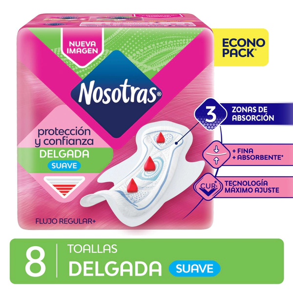 Toalla delgada suave curv (8 unidades)