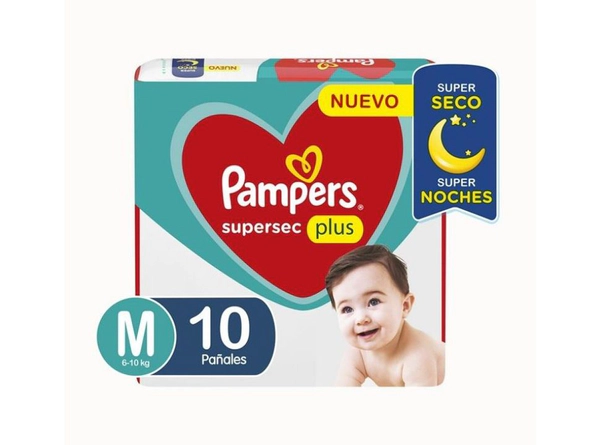 Pampers Supersec Pañales Medianos 10 Unidades
