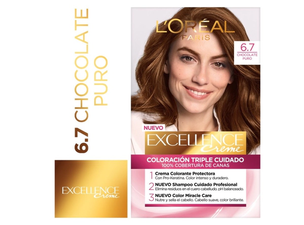 Tintura permanente Excellence Creme 67 chocolate puro x47GR