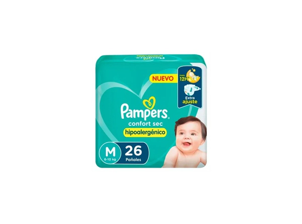 Pañales Pampers Confort Sec Mega Mediano x26un
