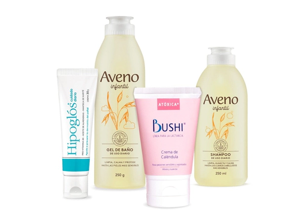 Kit crema Hipoglós + limpieza Aveno bebés + crema Bushi