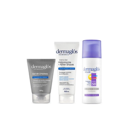 Kit Facial Dermaglós Hombres Rutina Express De Día