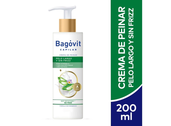 Crema Para Peinar Bagovit capilar Pelo Largo y Sin Frizz x200ml