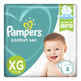Pañales Pampers Confort Sec Max Extra Grande X8Un