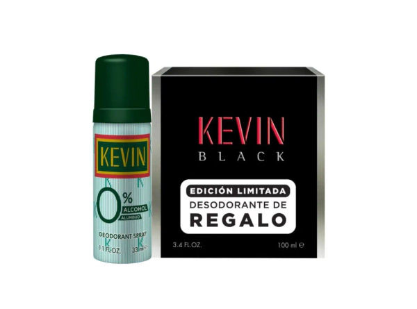 Set Kevin Edt Black 100 Ml + Desodorante 33 Ml