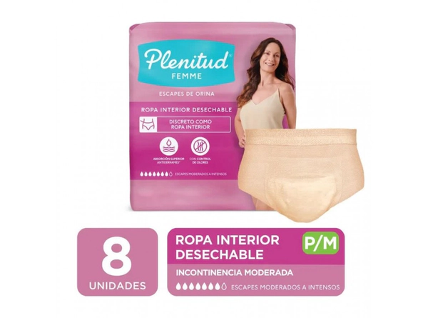 Pañal Adulto Plenitud Ropa Active Mujer P/M x8un
