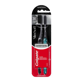 Cepillo de Dientes Colgate Slim Soft Charcoal 2 U