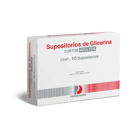 Supositorio de Glicerina Cortos Adultos 10 Unidades