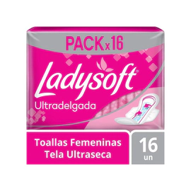 Toallas Femeninas Ladysoft Ultra Delgada Seca X16Un
