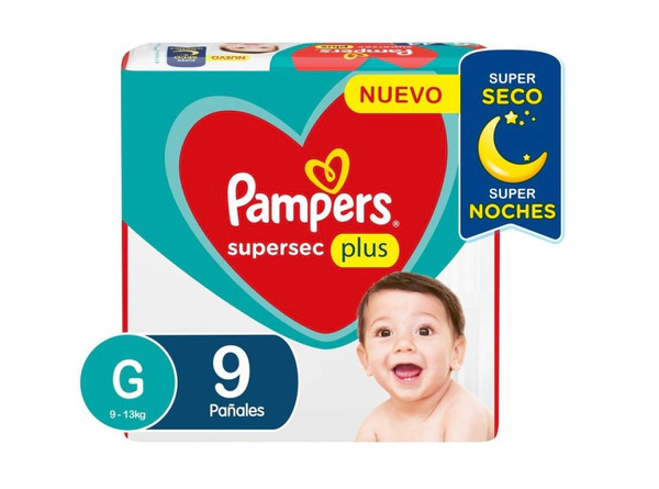 Pampers Supersec Pañales Grandes X 9 Uni