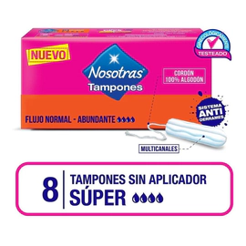 Nosotras Tampones Digital Super Sin Aplicador X 8 Unidades