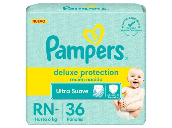 Pampers Pañales Deluxe Proteccion RN+ 36