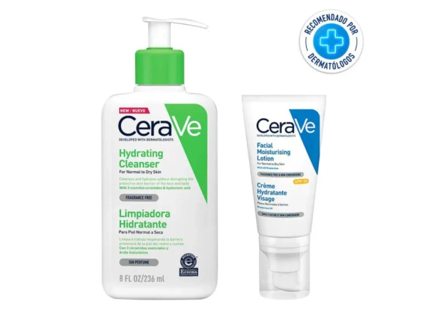 Kit Cerave Limpiador Hidratante + Locion Rostro Spf30