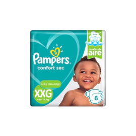 Pañales Pampers Confort Sec Max Xxg 8 Unidades