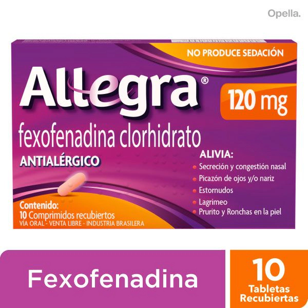 Allegra Fexofenadina 120 mg Antialérgico x 10