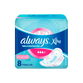 Toallas Femeninas Always Dia triple proteccion Suave 8 Unidades