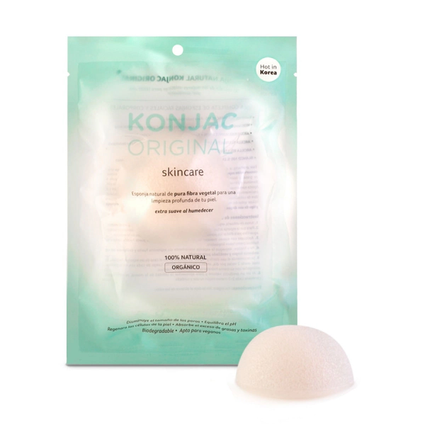 Konjac Esponja Facial Blanca 100% Blanco Puro Limpia Exfolia