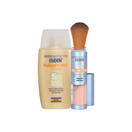 Isdin Combo Fotoprotección Fusion Water Urban Fps30 + Uv Mineral Brush Fps50