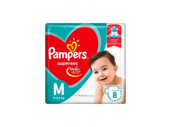 Pañales Pampers Supersec M 6-9,5 Kg 8 unidades
