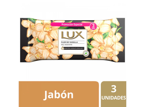 Jabón De Tocador Lux Flor Vainilla x125g x3un