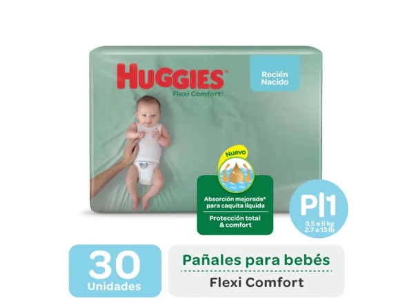Huggies Pañales Active Sec Talle P 30 Un