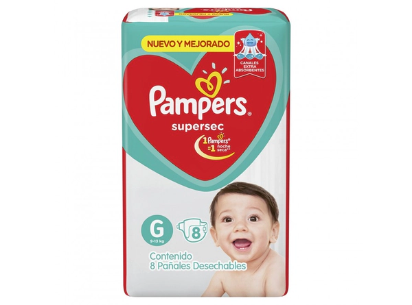 Pampers Pampers Pañal Supersec Regular Grande x8 Un