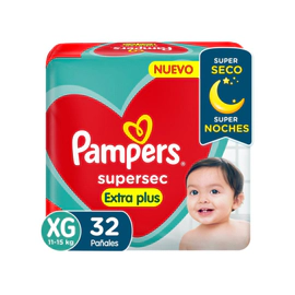 Pañales Pampers Supersec Talle Xg Xtr X32Uni