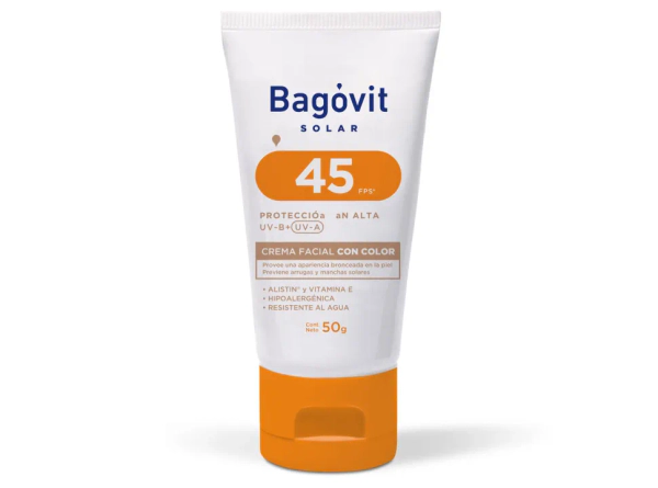 Protector Solar Bagovit Solar Fps 45 Crema Facial x50gr