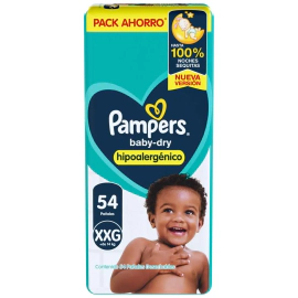 Pañales Pampers BabyDry XXG x54un