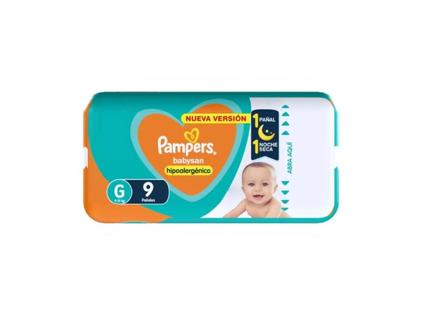 Pañales Hipoalergénicos Pampers Babysan G x9