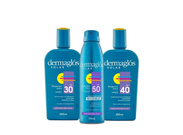 Kit Protector Solar Dermaglós FPS 30 + FPS 40 + FPS 50