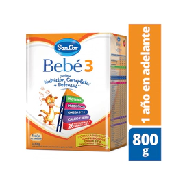 Leche Infantil Polvo Sancor Bebé Etapa 3 X800G