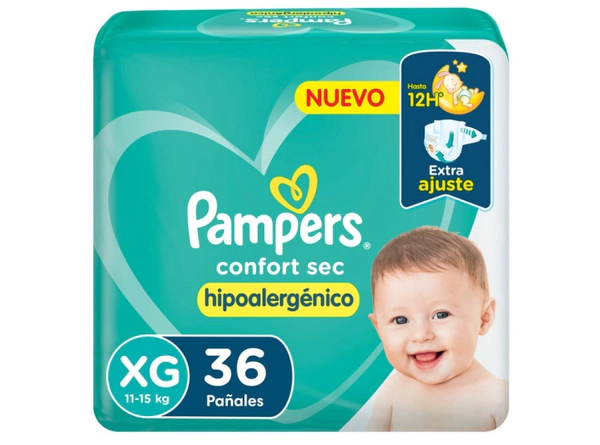 Pañales Confort Sec XG x 36 Un