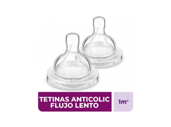 Tetina Fluir Lento 1 Meses X 2 Unidades