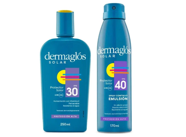 Dermaglós Combo Protección Solar Emulsión Fps 30 + Spray Fps 40