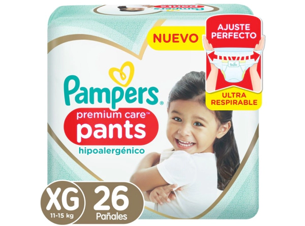 Pañales Pampers Premium Pants Talle XG x26un