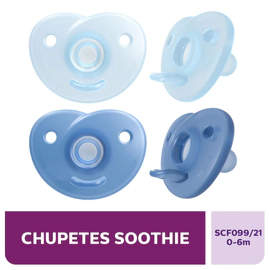 Chupete soothie azul 0-6M (2 unidades)