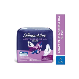 Toallas Femeninas Siempre Libre Adapt Plus Noche Y Día Suave X8Un