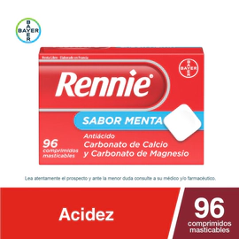 Rennie Antiácido Sabor Menta 96 Comprimidos Masticables