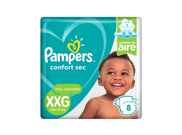 Pañales Pampers Confort Sec Max Xxg 8 Unidades
