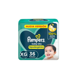 Pañales Pampers Babydry Talle Xg 36 Un