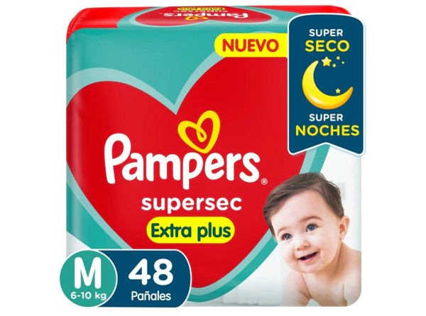 Pañales Pampers Supersec Max Mediano x48un