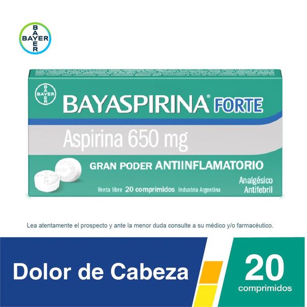 Bayaspirina Forte con Aspirina 650mg x 20 Comprimidos