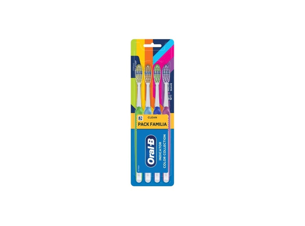 Cepillo Dental Oral-B Indicator 30 Suave Color Collection x4un