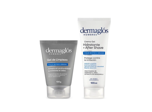 Kit Dermaglós Hombres Rutina Facial Limpieza + Hidratación