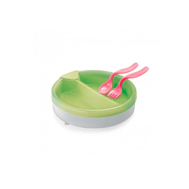 Plato Termico Con Sopapa Y Juego De Cubiertos