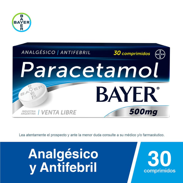 Paracetamol Bayer Analgésico y Antifebril x 30 Comprimidos