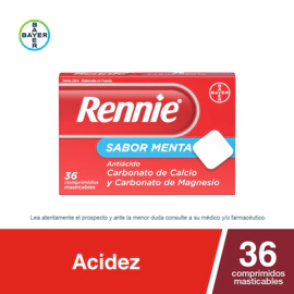 Rennie Antiácido Sabor Menta 36 Comprimidos Masticables