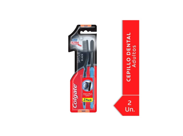 Colgate Cepillo Dental Slim Soft Black 2unid